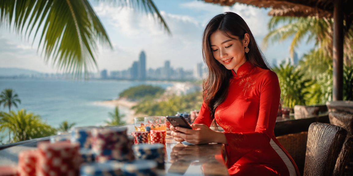 Sảnh casino trực tuyến tại ee8836 với bàn bài và ánh đèn hiện đại